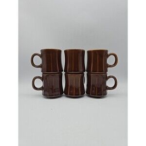 VTG DCC  Restaurant Stoneware Mug MCM Diner  6 Coffee Mugs Cups USA VERY HEAVY
